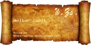 Welter Zsolt névjegykártya